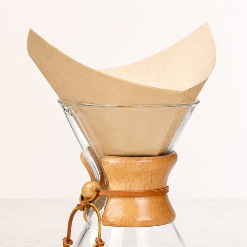 Box of 100 CHEMEX Bonded pre-folded natural square coffee filters