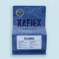 Kafiex Roasters Logan Cultured Washed Reserve coffee, 8.8 oz (250 g), with passion fruit, floral and candied blueberry tasting notes; product mockup.